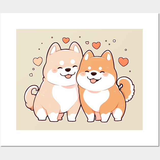 Valentine Dog Couple Wall Art by Seraphine